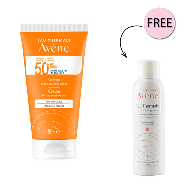 Avene Cream Sunscreen 50ml + Free Thermal Water 50ml